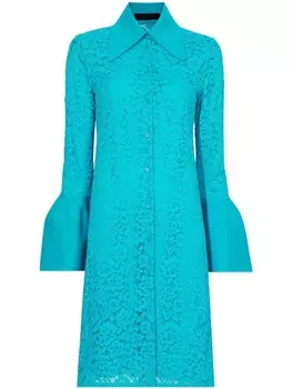 Proenza Schouler floral lace shirtdress, синий