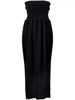 Proenza Schouler креповое платье макси без бретелей, черный