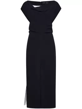 Proenza Schouler креповое платье макси Rosa с воротником-хомутом, черный