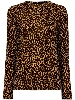 Proenza Schouler leopard-print long-sleeve T-shirt, желтый
