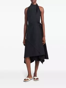 Proenza Schouler многослойное поплиновое платье с запахом, черный