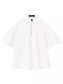Proenza Schouler pintuck-detail flared blouse, белый