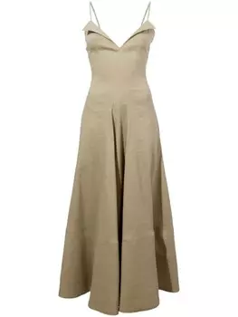 Proenza Schouler платье макси без рукавов Ruby, коричневый