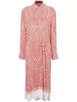 Proenza Schouler платье-миди Bailey с абстрактным принтом, красный