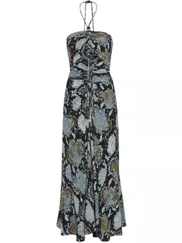 Proenza Schouler платье миди с вырезом халтер и принтом, черный