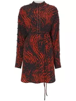 Proenza Schouler платье-рубашка с леопардовым принтом, черный