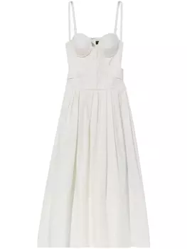 Proenza Schouler pleated bustier midi dress, белый