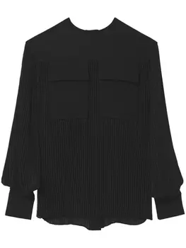 Proenza Schouler pleated long-sleeved blouse, черный