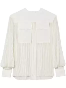 Proenza Schouler плиссированная блузка с длинными рукавами, белый