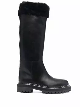 Proenza Schouler сапоги со вставкой из овчины, черный