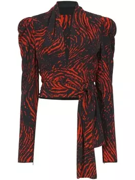 Proenza Schouler топ с V-образным вырезом и леопардовым принтом, коричневый