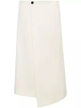 Proenza Schouler Twill Suiting wool wrap skirt, белый