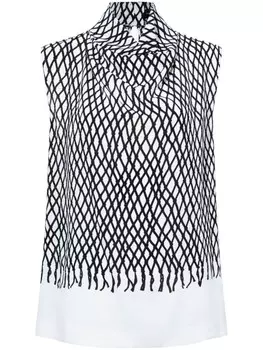 Proenza Schouler валери топ с абстрактным узором, белый