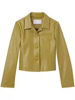 Proenza Schouler White Label cropped leather blazer, желтый