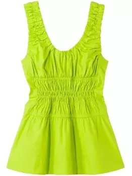 Proenza Schouler White Label gathered poplin blouse, зеленый