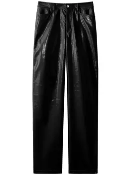 Proenza Schouler White Label глянцевые брюки прямого кроя, черный