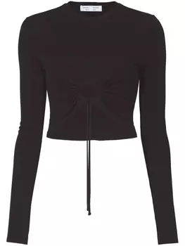 Proenza Schouler White Label креповый топ с кулиской, черный
