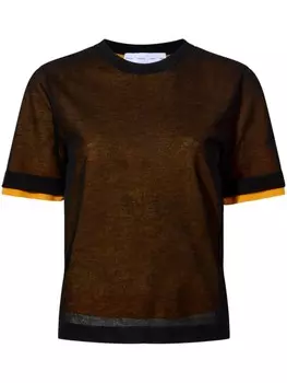 Proenza Schouler White Label многослойная полупрозрачная футболка, черный