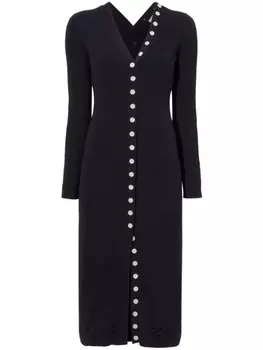 Proenza Schouler White Label платье миди Cameron в рубчик, черный