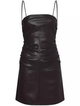 Proenza Schouler White Label платье мини на тонких бретелях со сборками, черный