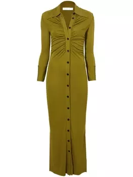 Proenza Schouler White Label платье-рубашка Clara длины миди, зеленый