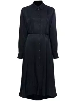 Proenza Schouler White Label платье-рубашка с жатым эффектом, черный