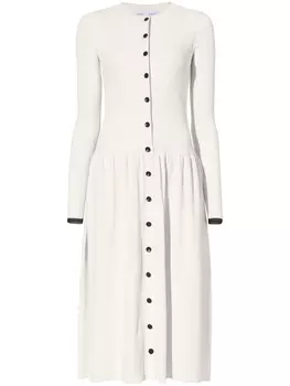 Proenza Schouler White Label платье в рубчик на пуговицах, нейтральный цвет