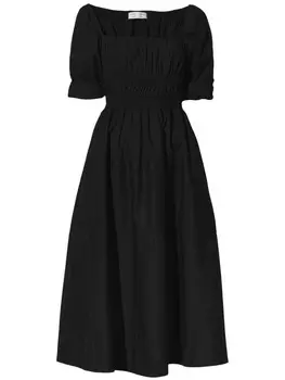 Proenza Schouler White Label поплиновое платье с квадратным вырезом, черный