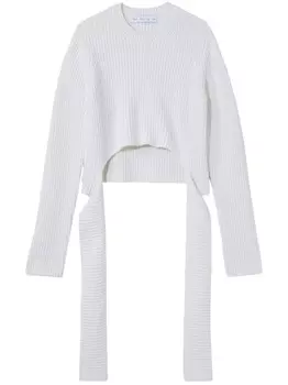 Proenza Schouler White Label ribbed-knit wrap jumper, белый