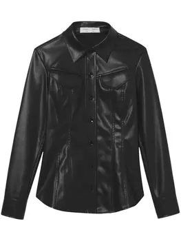 Proenza Schouler White Label рубашка из искусственной кожи, черный