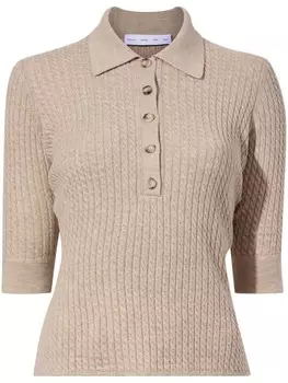 Proenza Schouler White Label рубашка поло фактурной вязки, нейтральный цвет