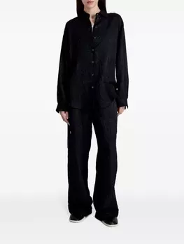 Proenza Schouler White Label рубашка с длинными рукавами и жатым эффектом, черный
