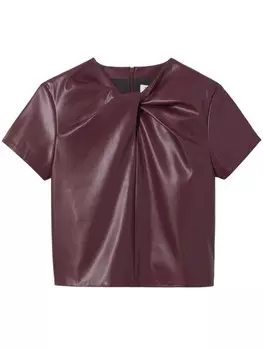 Proenza Schouler White Label топ с короткими рукавами и драпировкой, фиолетовый