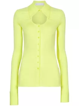 Proenza Schouler White Label топ с вырезом, зеленый