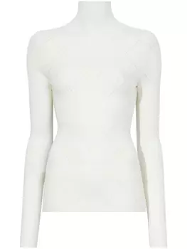 Proenza Schouler White Label топ с высоким воротником и длинными рукавами, белый