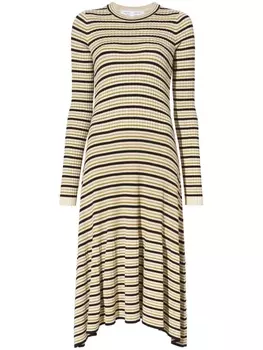 Proenza Schouler White Label трикотажное платье в полоску, нейтральный цвет