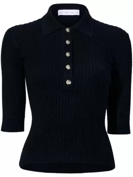 Proenza Schouler White Label трикотажный топ из смеси хлопка и шелка, черный