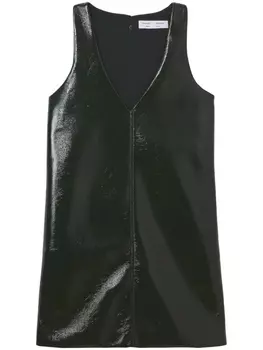 Proenza Schouler White Label vinyl v-neck shift dress, черный