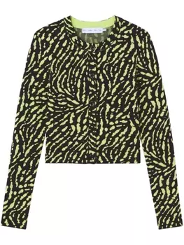 Proenza Schouler White Label жаккардовый кардиган с анималистичным узором, черный