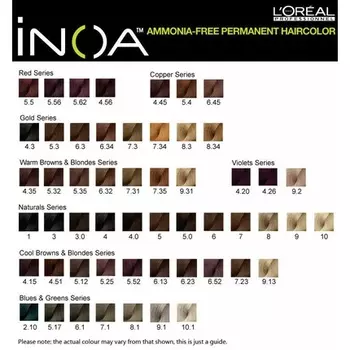 Профессиональная краска для волос Inoa 60 мл, не содержащая аммиака, полный спектр, L'Oreal