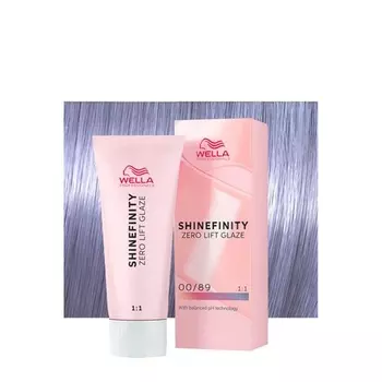 Профессиональная краска для волос Shinefinity Zero Lift Hair Glaze 00/89 Синий усилитель 60 мл, Wella