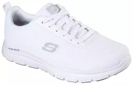 Профессиональная обувь Skechers, обувь на шнуровке для общественного питания, уход с мягкой стелькой, белый
