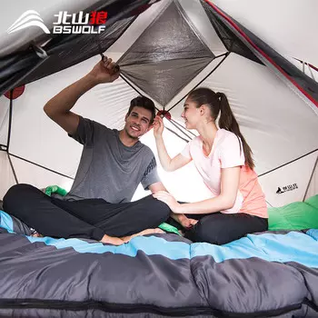 Профессиональная палатка для кемпинга Beishanlang для пар, легкая и удобная для путешествий, алюминиевый столб, серо-белый двойной ZL031
