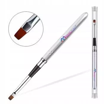 Профессиональная серебряная кисть для гелевых ногтей MaluLac №. 4