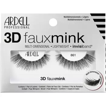 Профессиональные 3D искусственные норковые 861 синтетические веганские черные ресницы, Ardell