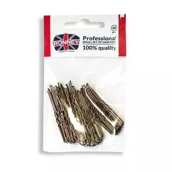 Профессиональные заколки для коротких волос, коричневые, 40 шт. ACTIV RONNEY