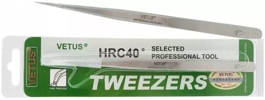 Профессиональный пинцет для наращивания ресниц, Vetus St-11 Straight Project Lashes
