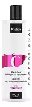 Профессиональный шампунь для поврежденных и ослабленных волос с керамидами, 400 мл Vis Plantis
