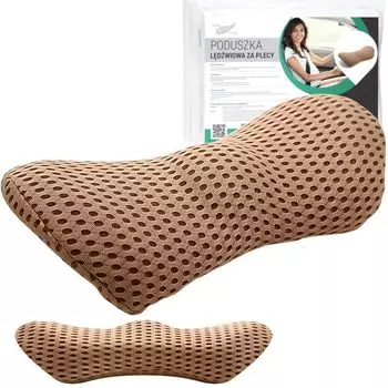 Профильная поясничная подушка в машину, кресло, спальное место, с ремнем для крепления, коричневый Medi Sleep