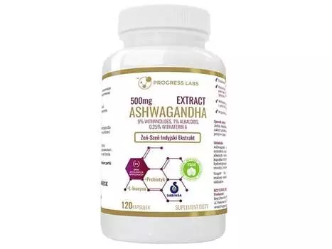 Progress Labs, Витамины и минералы, Экстракт ашваганды 500 мг, 120 капсул